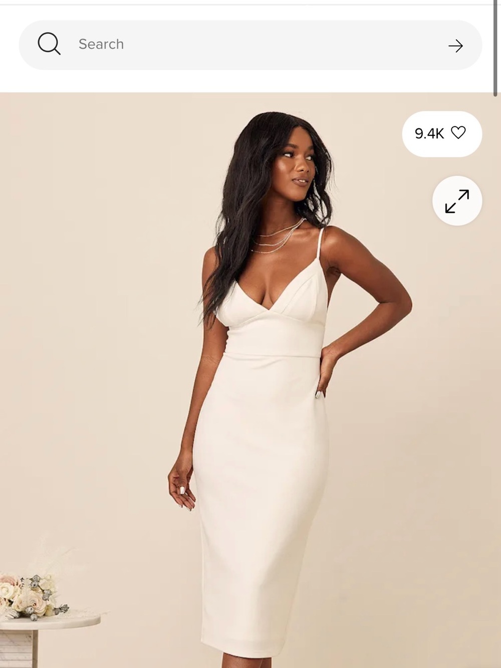 Lulu's Cream Spaghetti Strap Midi Dress